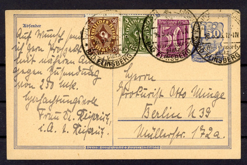 Ganzsache reich 50m mit - 1,50m,